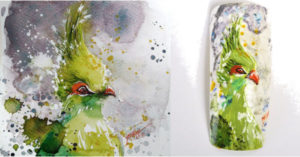 green turaco nail art