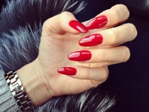 nail art_autunno_rosse arrotondate