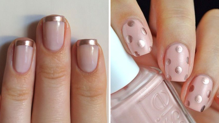 rose gold nail art