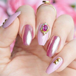 pink nail art